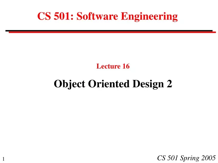 cs 501 software engineering