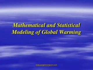 Mathematical and Statistical Modeling of Global Warming