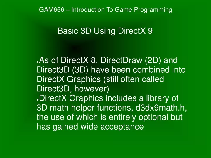 gam666 introduction to game programming