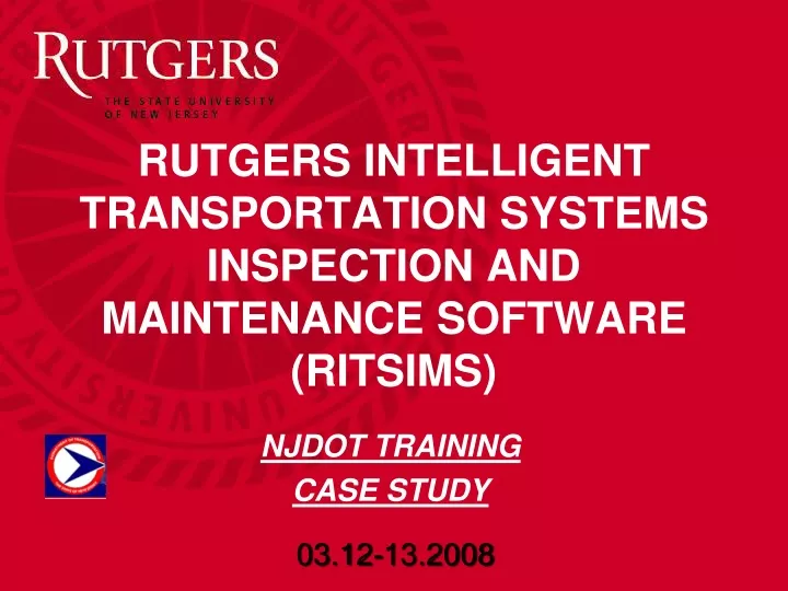 rutgers intelligent transportation systems inspection and maintenance software ritsims