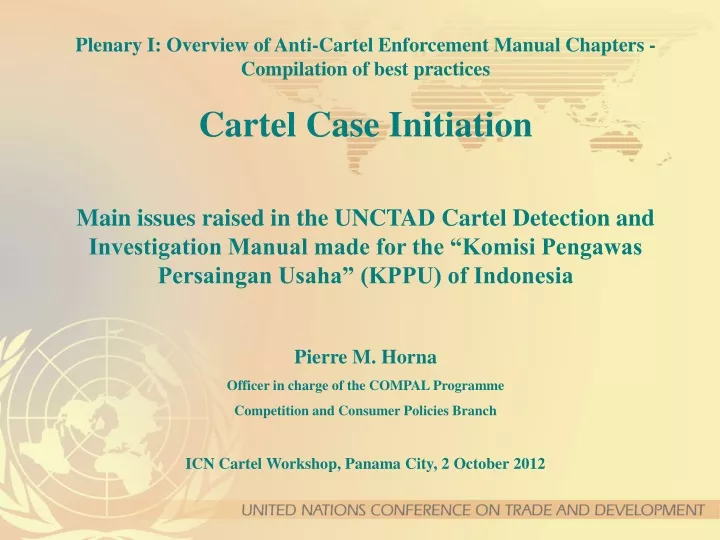 plenary i overview of anti cartel enforcement