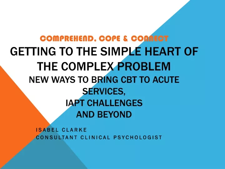 isabel clarke consultant clinical psychologist