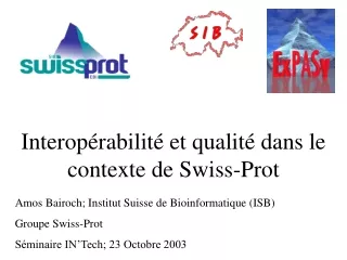 Interopérabilité et qualité dans le contexte de Swiss-Prot