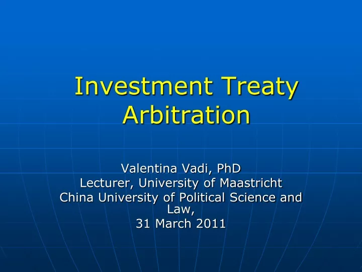 investment treaty arbitration