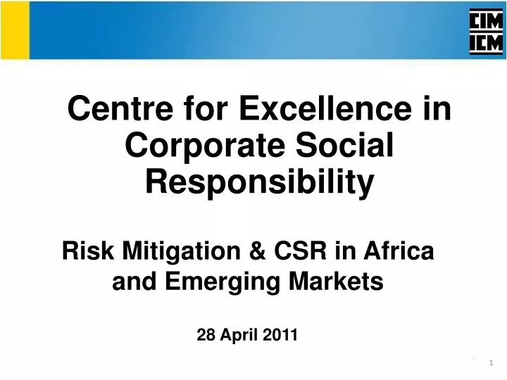 risk mitigation csr in africa and emerging markets 28 april 2011