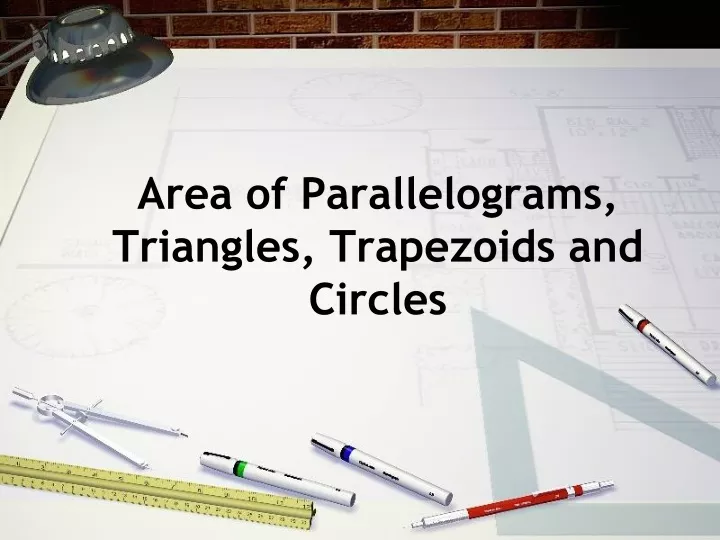 area of parallelograms triangles trapezoids and circles