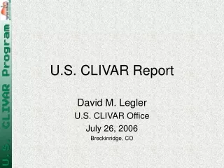 U.S. CLIVAR Report