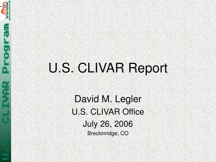 u s clivar report