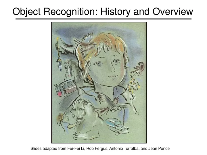 object recognition history and overview