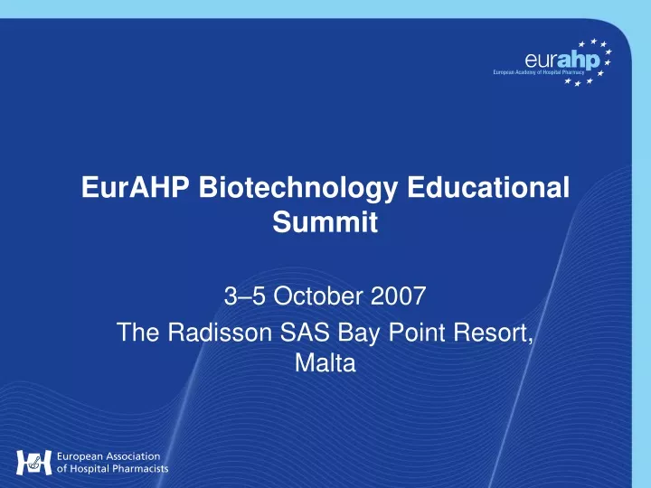 eurahp biotechnology educational summit