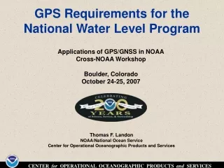 GPS Requirements for the  National Water Level Program