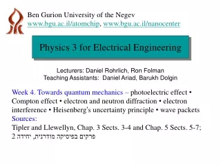 Physics 3 for Electrical Engineering