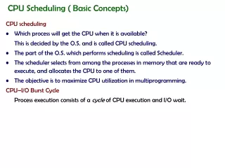 CPU Scheduling ( Basic Concepts)