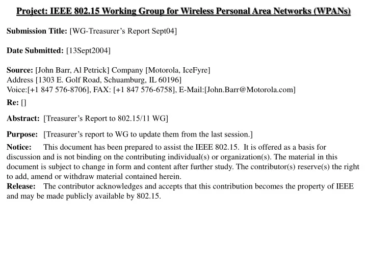 project ieee 802 15 working group for wireless