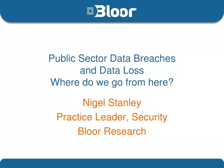 public sector data breaches and data loss where do we go from here