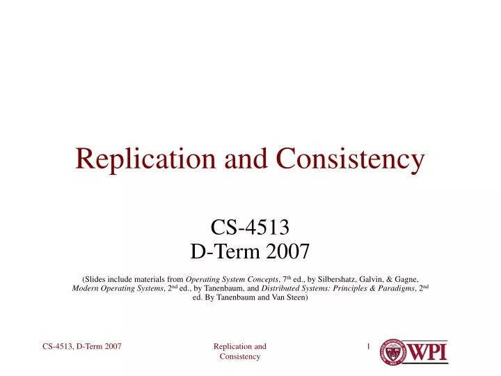 replication and consistency