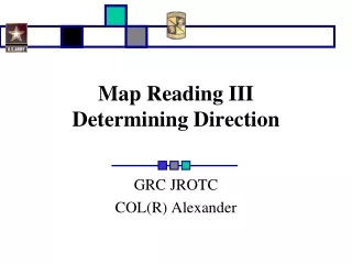Map Reading III Determining Direction