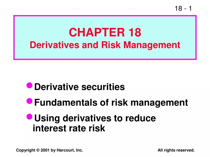 chapter 18 derivatives and risk management