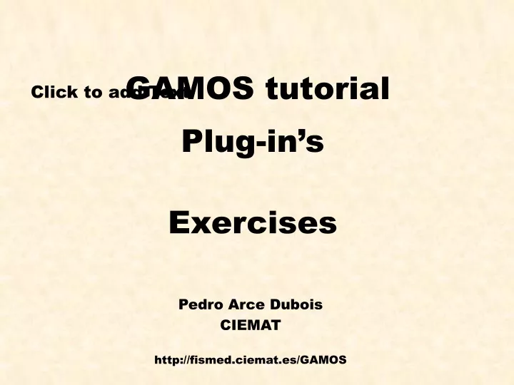gamos tutorial plug in s exercises