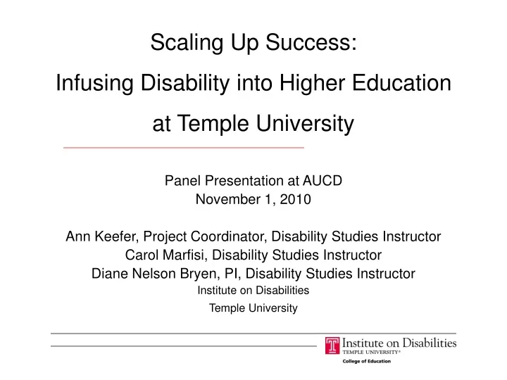 scaling up success infusing disability into