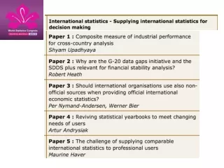 Transparency Standardization Comparability