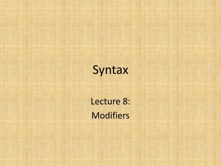 syntax