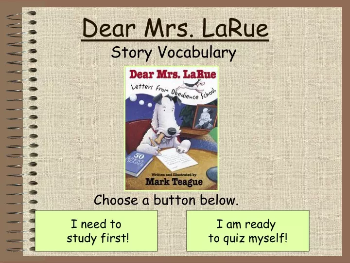 dear mrs larue