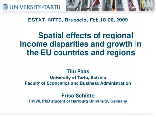 ESTAT- NTTS, Brussels, Feb.18-20, 2009