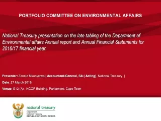 Portfolio committee on environmental affairs