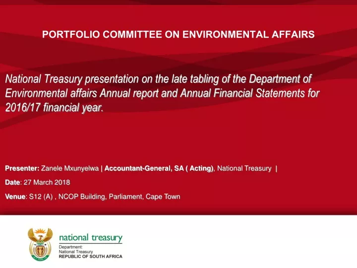portfolio committee on environmental affairs