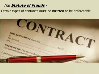 The  Statute of Frauds  -