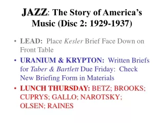 JAZZ :  The Story of America’s Music (Disc 2: 1929-1937)