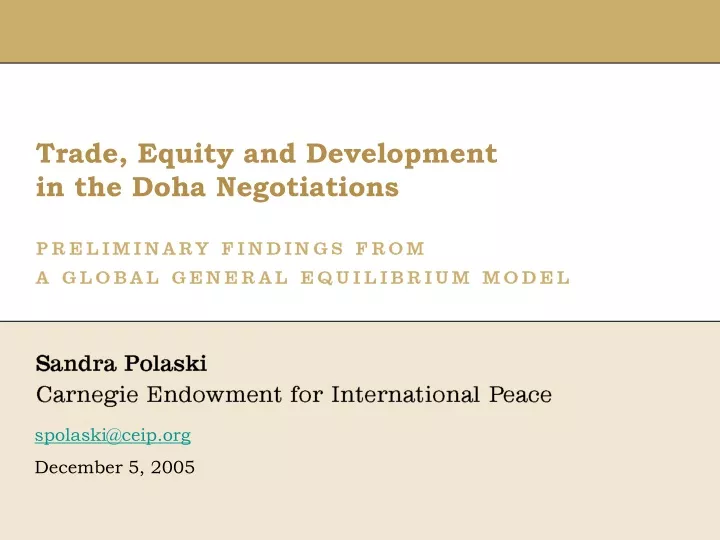trade equity and development in the doha