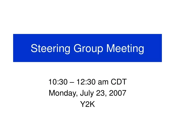 steering group meeting