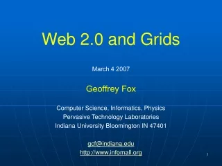Web 2.0 and Grids