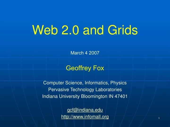 web 2 0 and grids