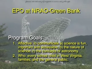 EPO at NRAO-Green Bank