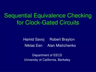 Sequential Equivalence Checking for Clock-Gated Circuits