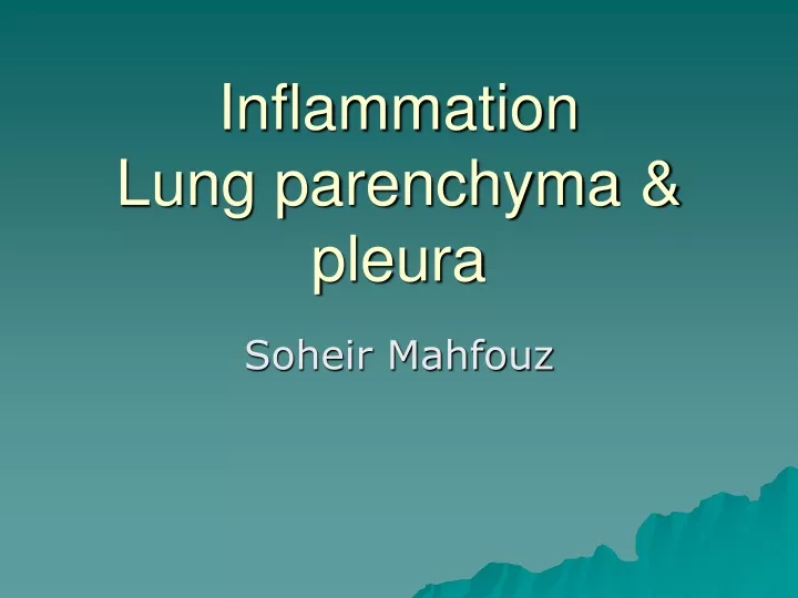 inflammation lung parenchyma pleura