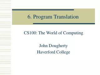 6. Program Translation