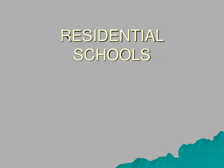 residential schools