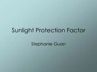Sunlight Protection Factor