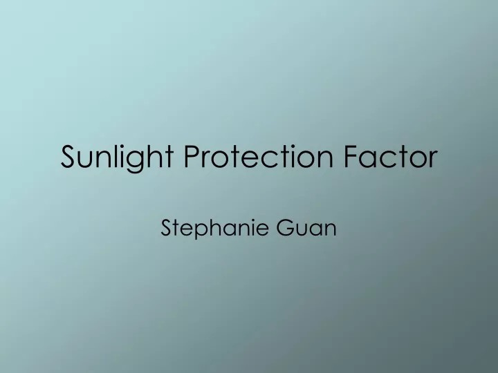 sunlight protection factor