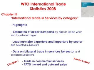 WTO International Trade  Statistics 2008