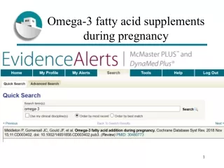 Omega-3 fatty acid supplements during pregnancy