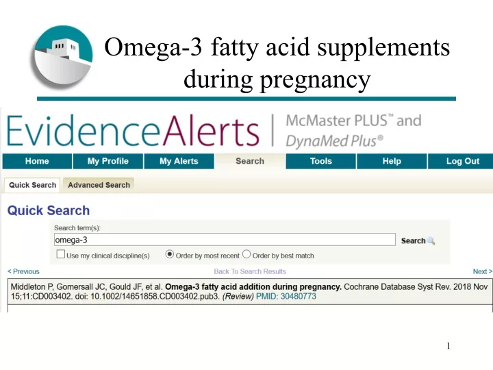 omega 3 fatty acid supplements during pregnancy