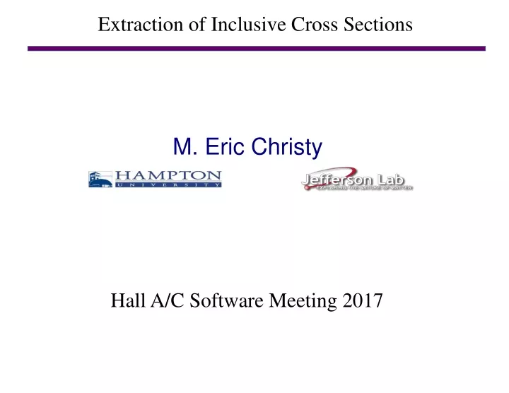 extraction of inclusive cross sections