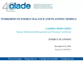 WORKSHOP ON ENERGY BALANCE AND PLANNING MODELS