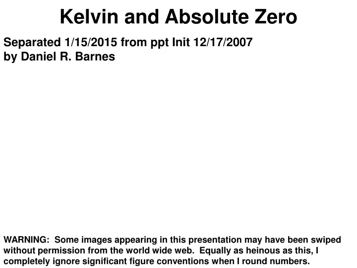 kelvin and absolute zero