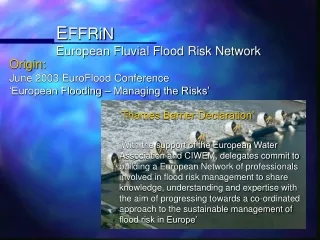 E FFRiN European Fluvial Flood Risk Network